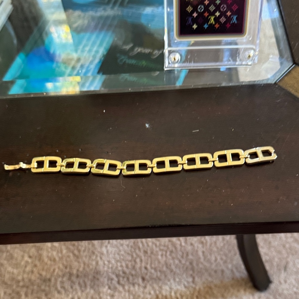 Christian Dior Gold Link Bracelet 8.5”